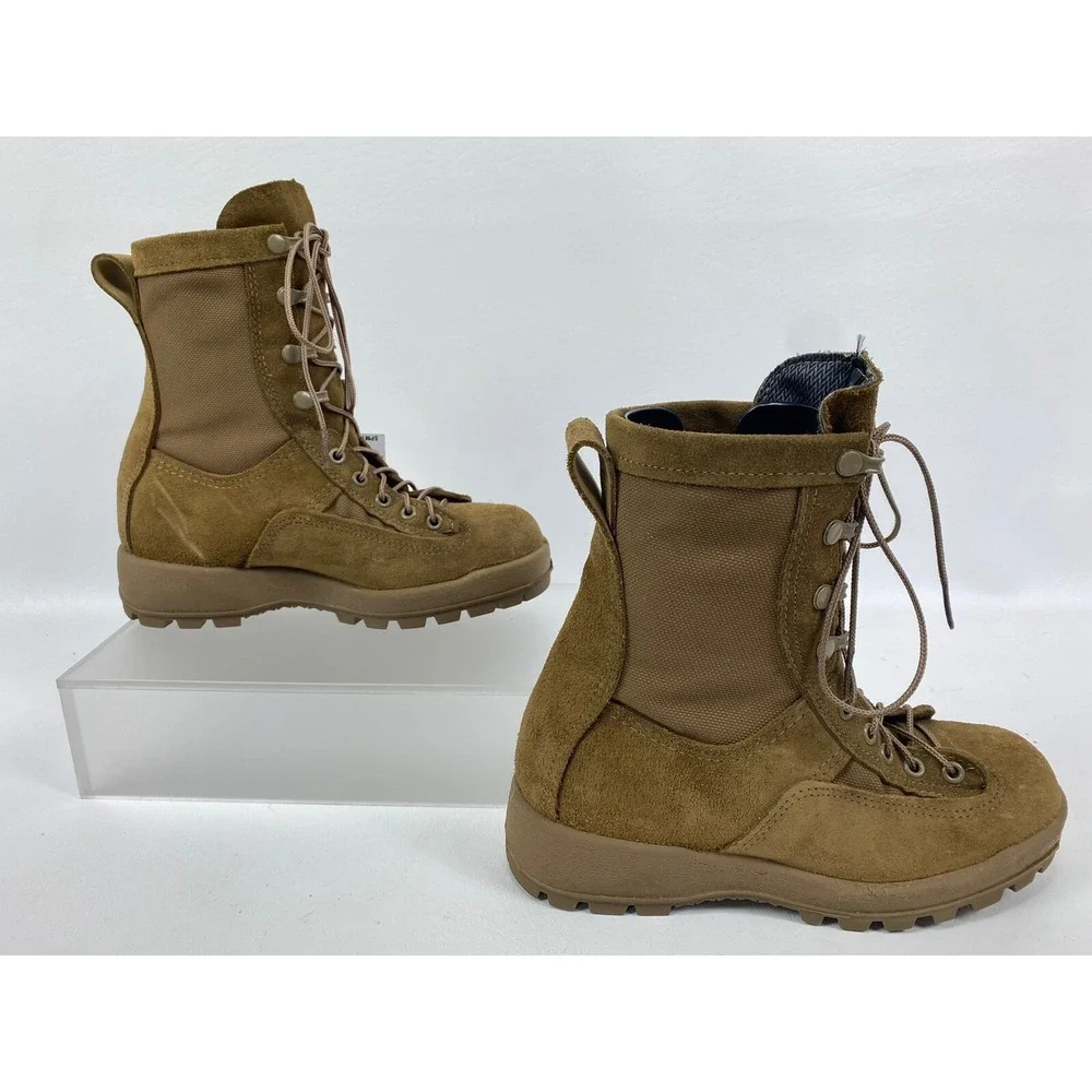 MCRAE Army Combat Boots Hot Weather Tan Cage 3A059 Size 4.5 W Gore-Tex Vibram